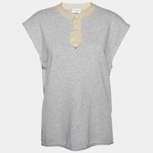 Saint Laurent sleeveless henley top